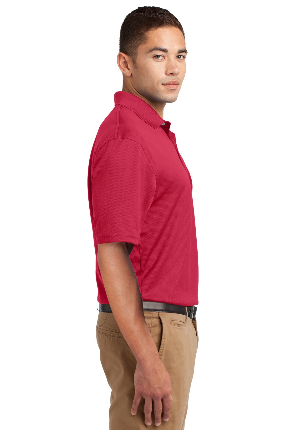 Red Sport-Tek Dri-Mesh Polo. K469 plain