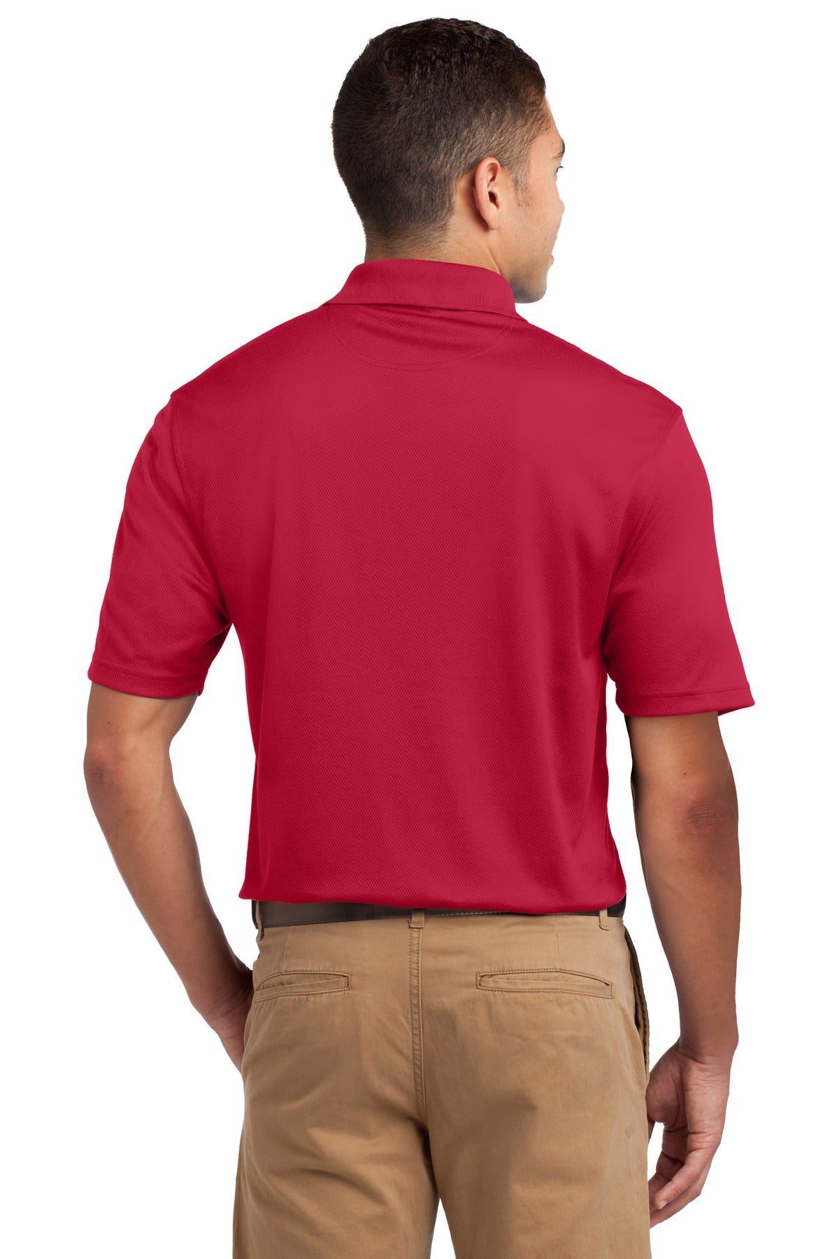 Red Sport-Tek Dri-Mesh Polo. K469 plain