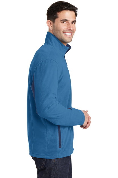 Regal Bl/DB Ny Port Authority Summit Fleece Full-Zip Jacket. F233 plain