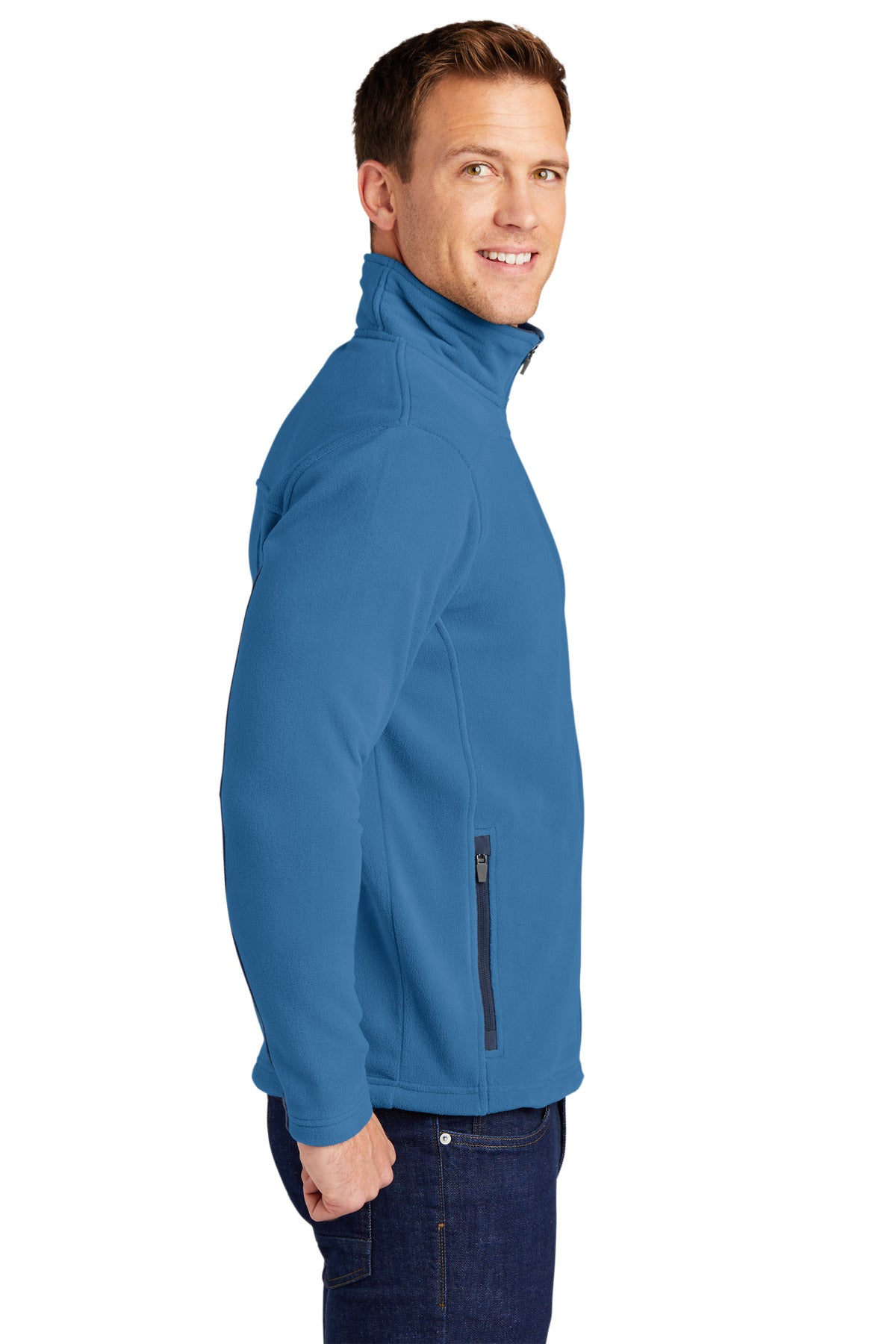 Regal Bl/DB Ny Port Authority Summit Fleece Full-Zip Jacket. F233