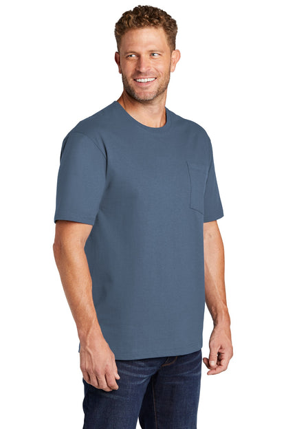 Regatta Blue CornerStone Workwear Pocket Tee CS430 plain