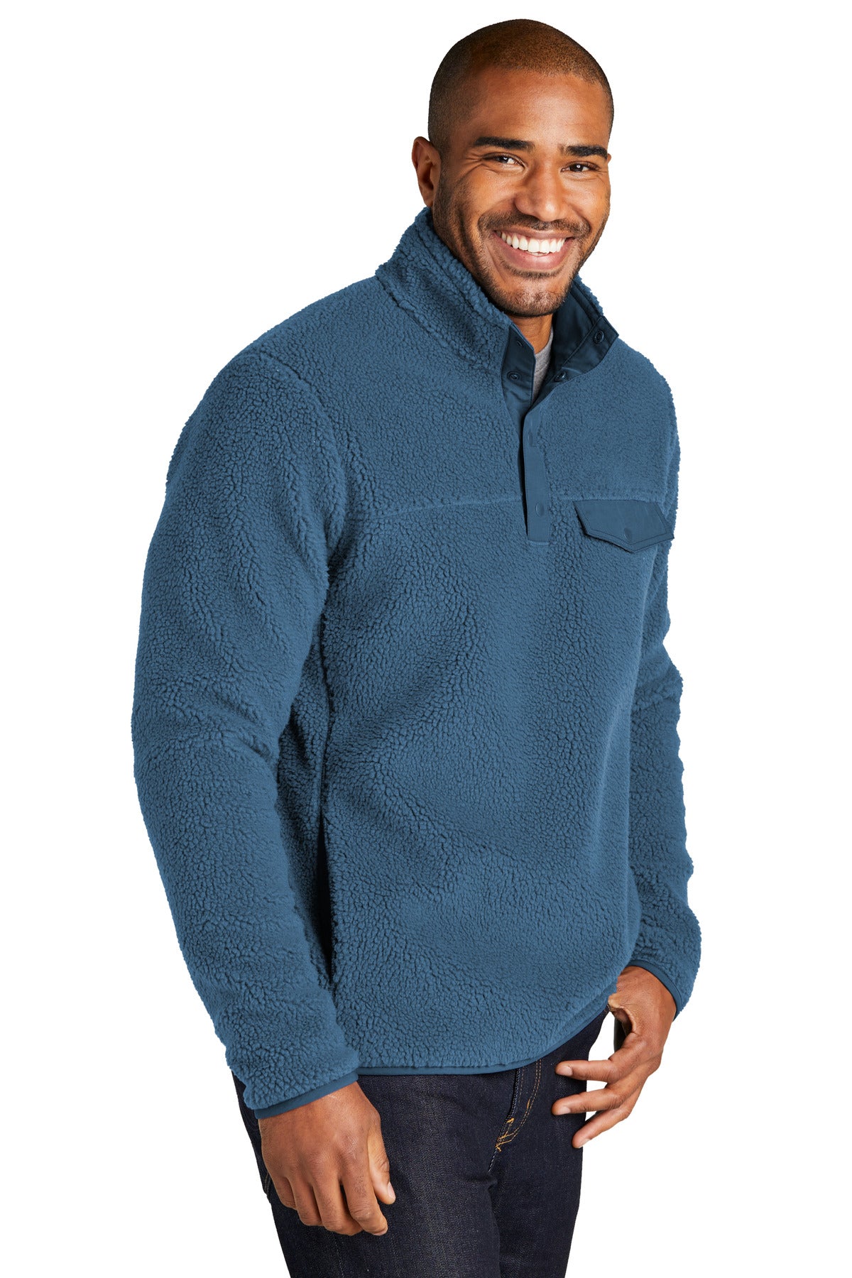 RgttaBlue Port Authority Camp Fleece Snap Pullover F140 plain