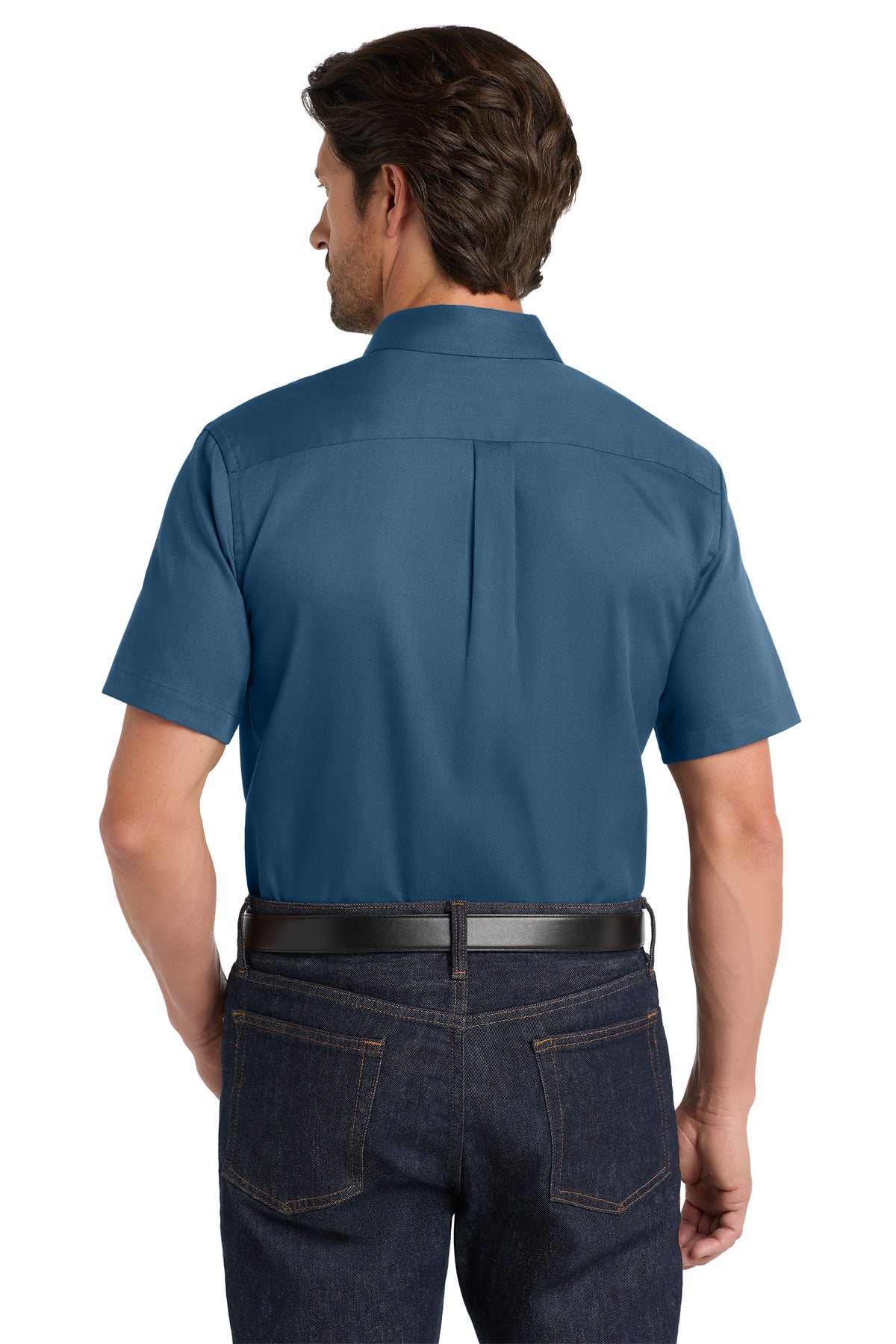 RgttaBlue Port Authority Short Sleeve SuperPro React Twill Shirt. W809 plain