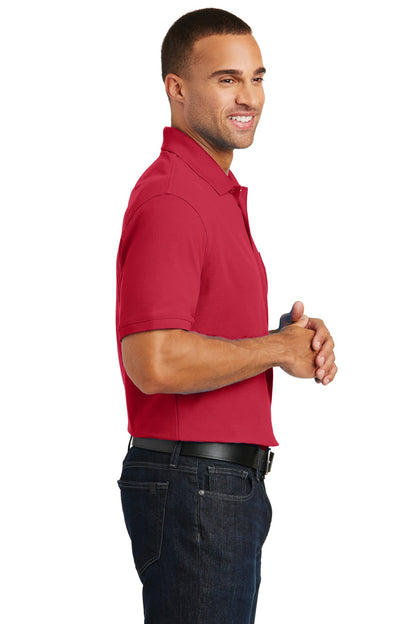 Rich Red Port Authority Core Classic Pique Pocket Polo. K100P plain