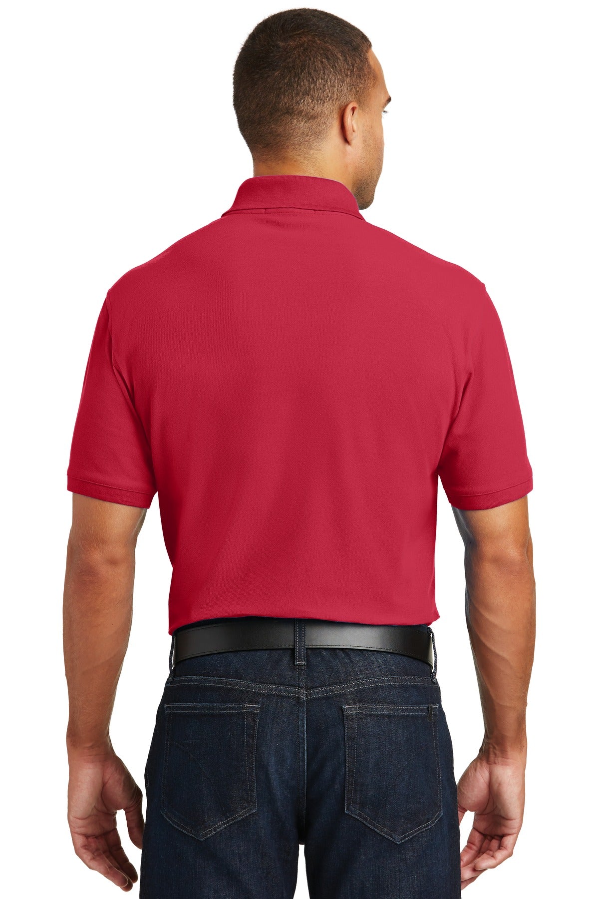 Rich Red Port Authority Core Classic Pique Pocket Polo. K100P plain