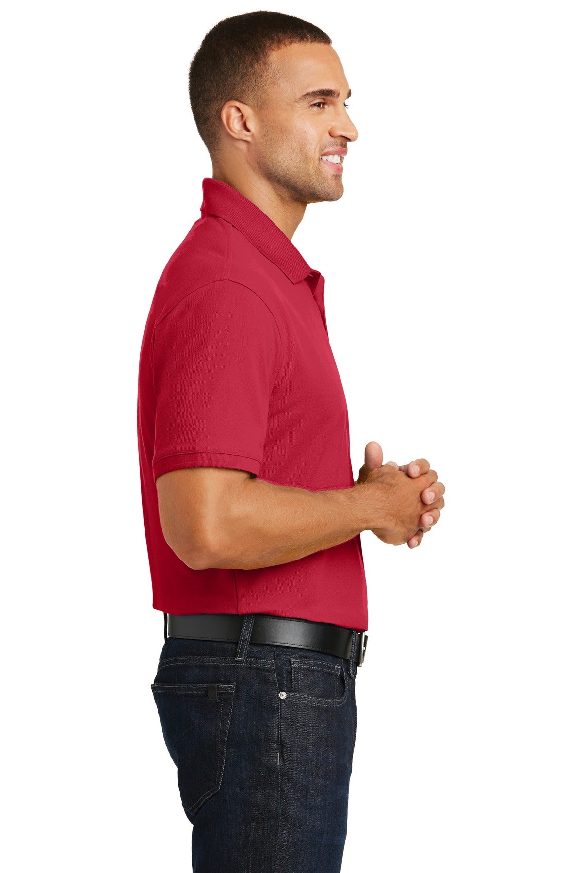 Rich Red Port Authority Core Classic Pique Polo. K100 plain