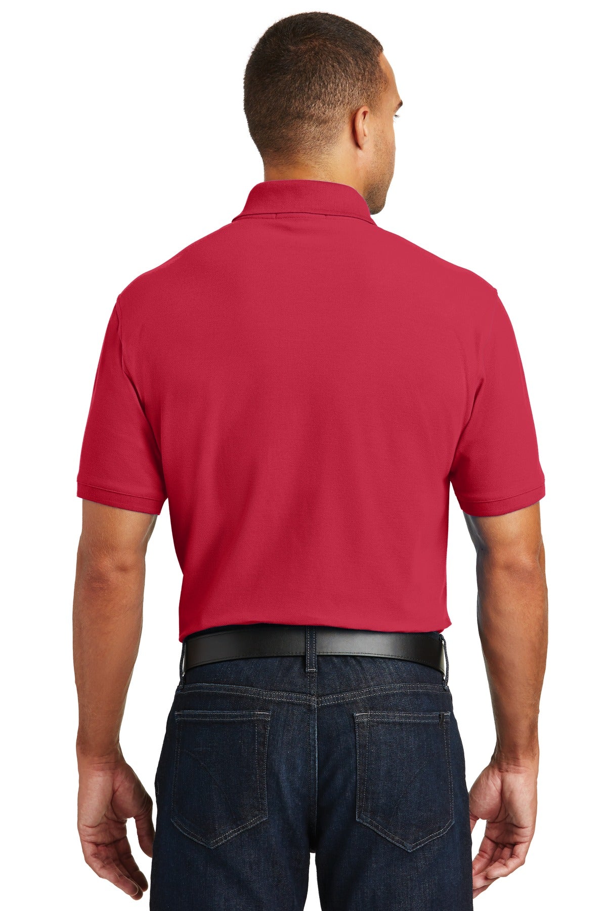 Rich Red Port Authority Core Classic Pique Polo. K100 plain