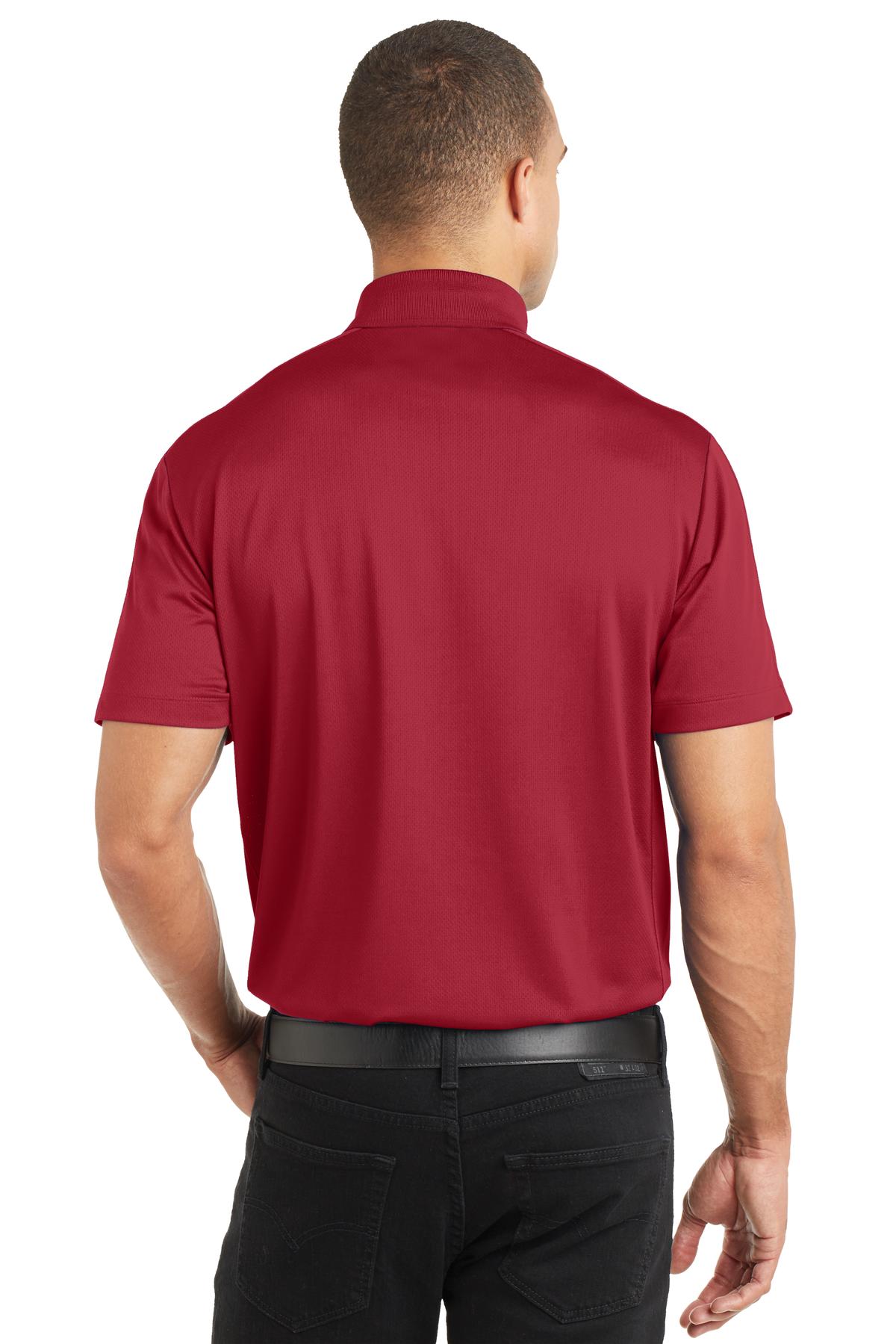 Rich Red Port Authority Diamond Jacquard Polo. K569 plain