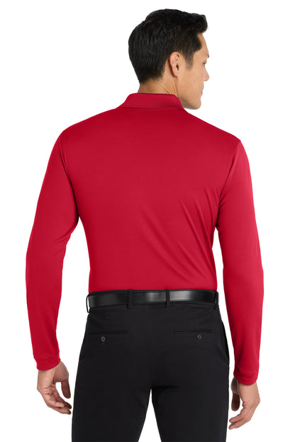 Rich Red Port Authority Dry Zone UV Micro-Mesh Long Sleeve Polo K110LS plain