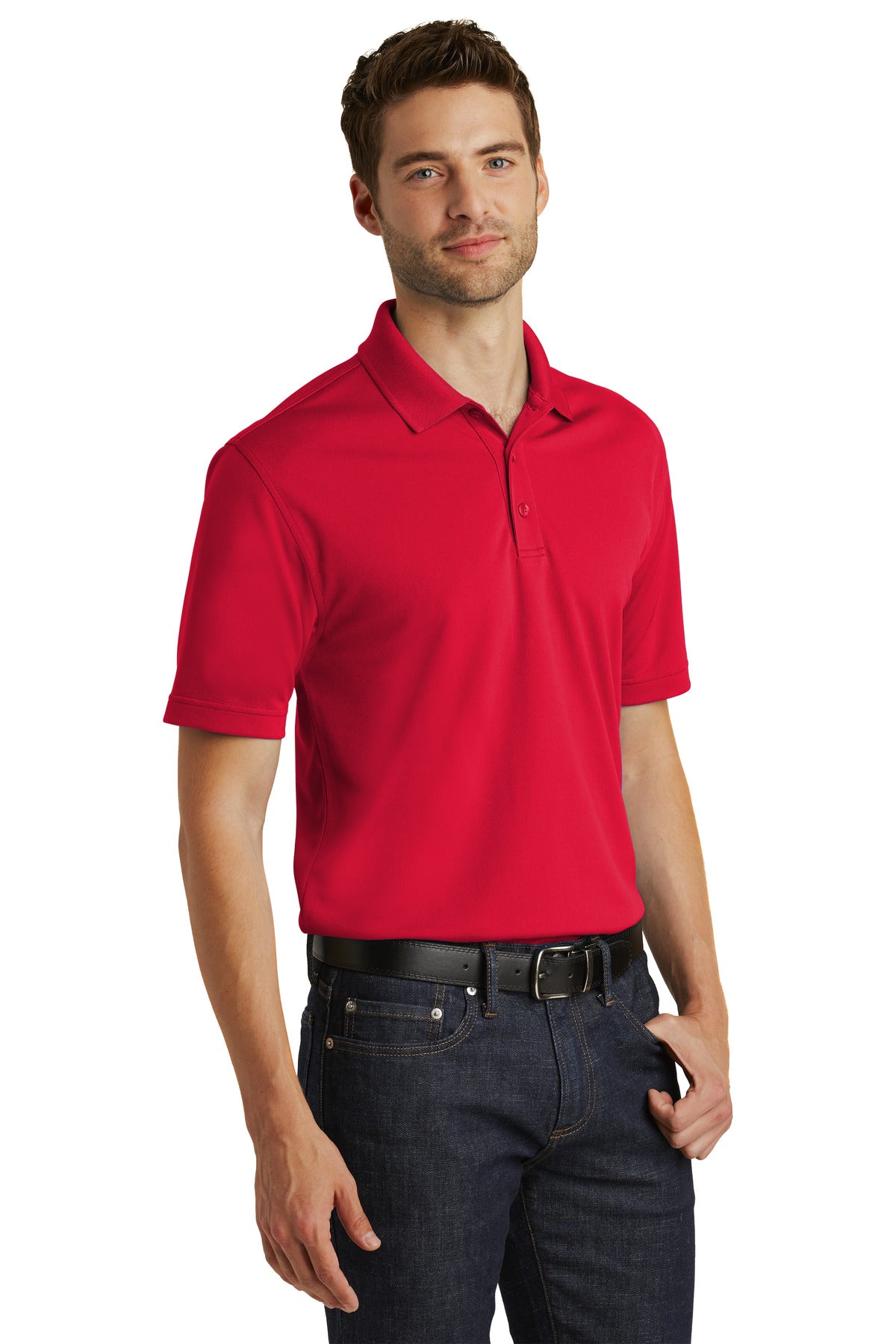 Rich Red Port Authority Dry Zone UV Micro-Mesh Polo. K110 plain