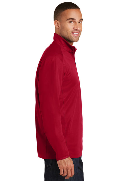 Rich Red Port Authority Pinpoint Mesh 1/2-Zip. K806 plain