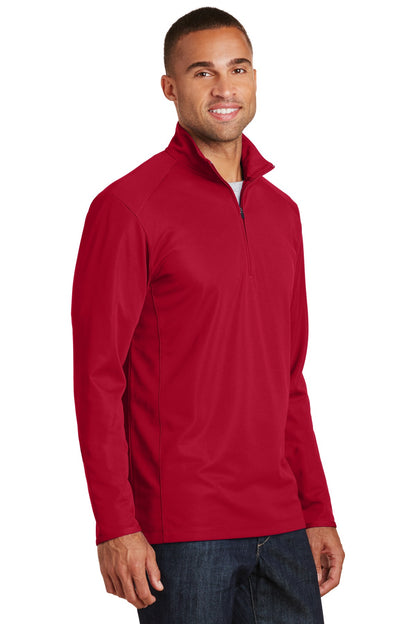 Rich Red Port Authority Pinpoint Mesh 1/2-Zip. K806 plain