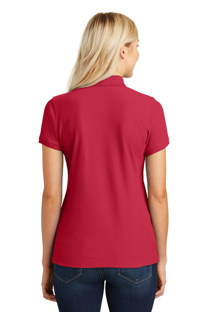 Rich Red Port Authority Women's Core Classic Pique Polo. L100 plain