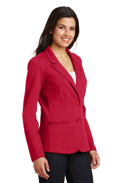 Rich Red Port Authority Women's Knit Blazer. LM2000 plain