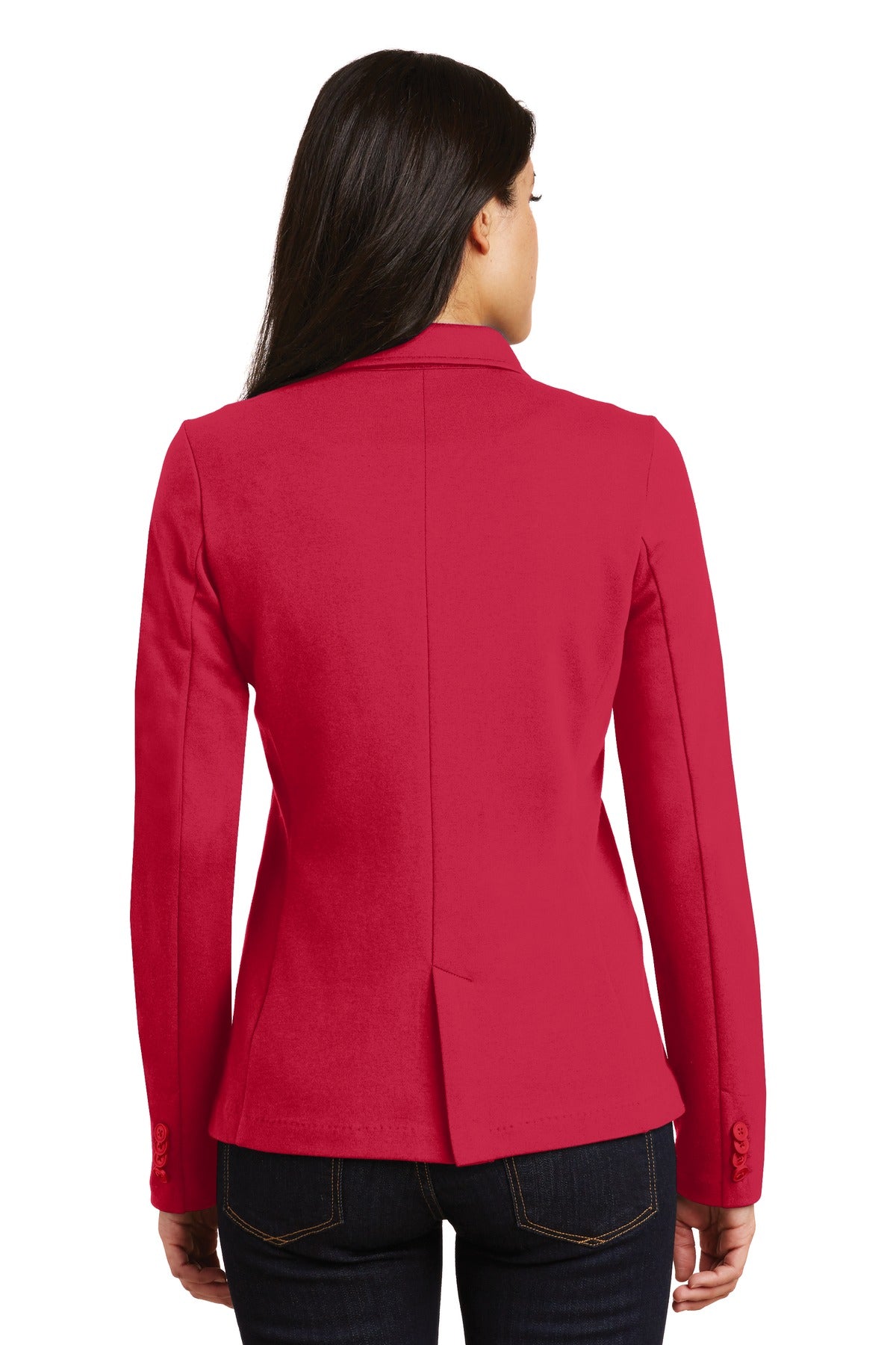Rich Red Port Authority Women's Knit Blazer. LM2000 plain