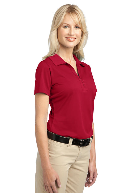 Rich Red Port Authority Women's Tech Pique Polo. L527 plain