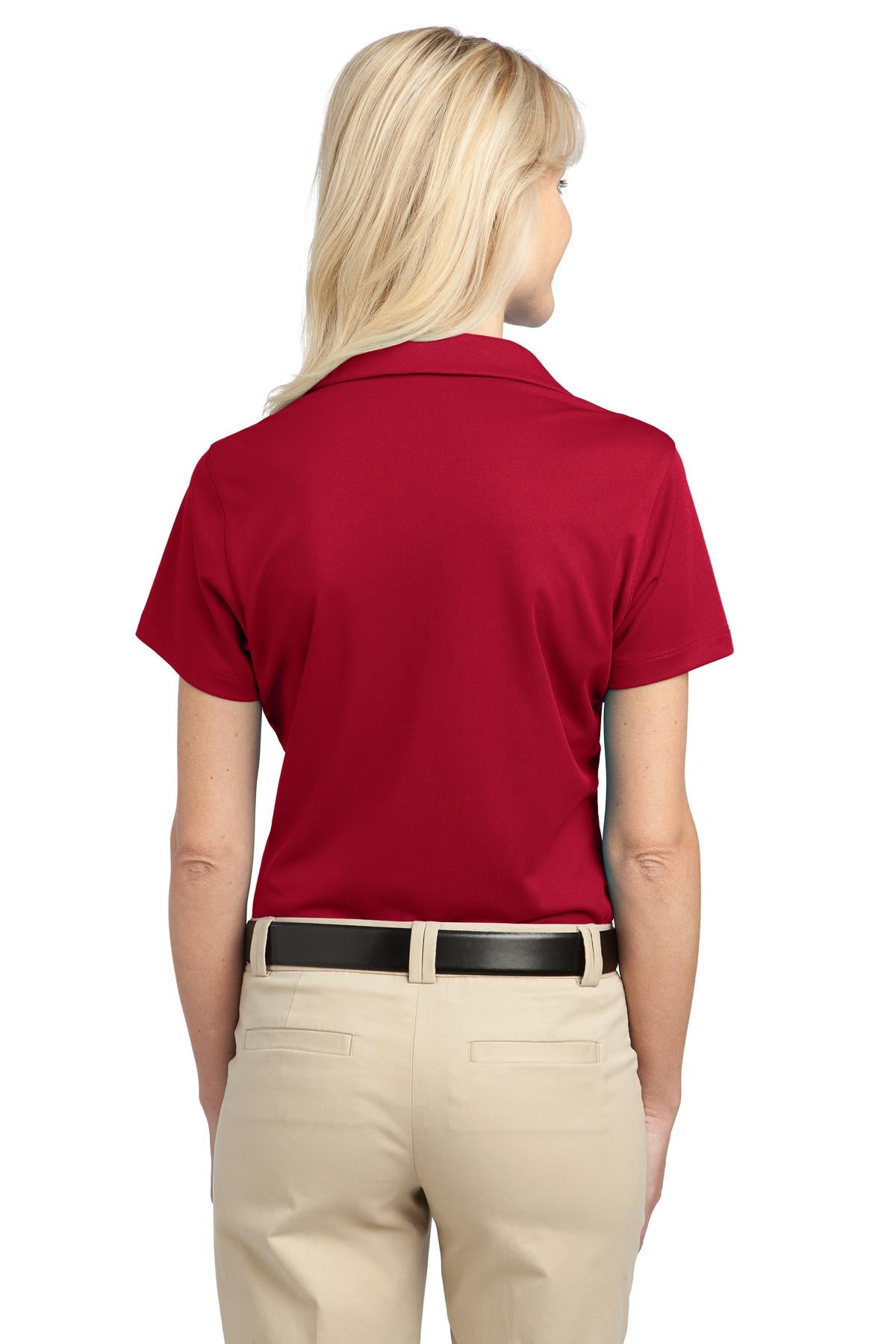 Rich Red Port Authority Women's Tech Pique Polo. L527 plain