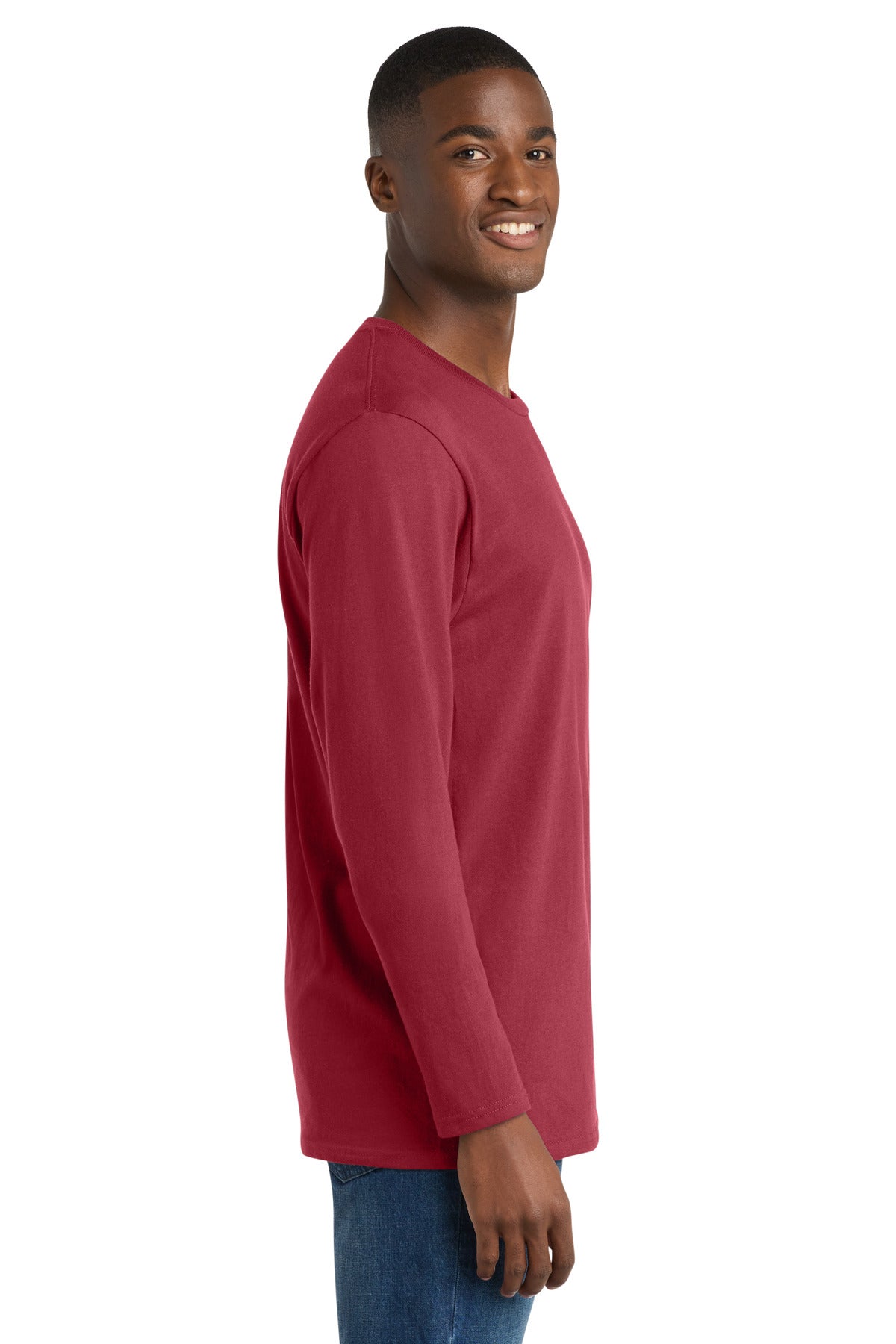 Rich Red Port & Co Long Sleeve Bouncer Tee PC600LS plain