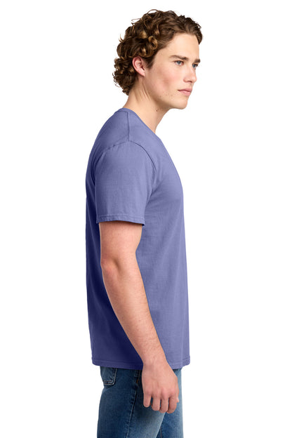 Right View of Amethyst Port & Co Beach Wash Garment-Dyed Tee. PC099 plain