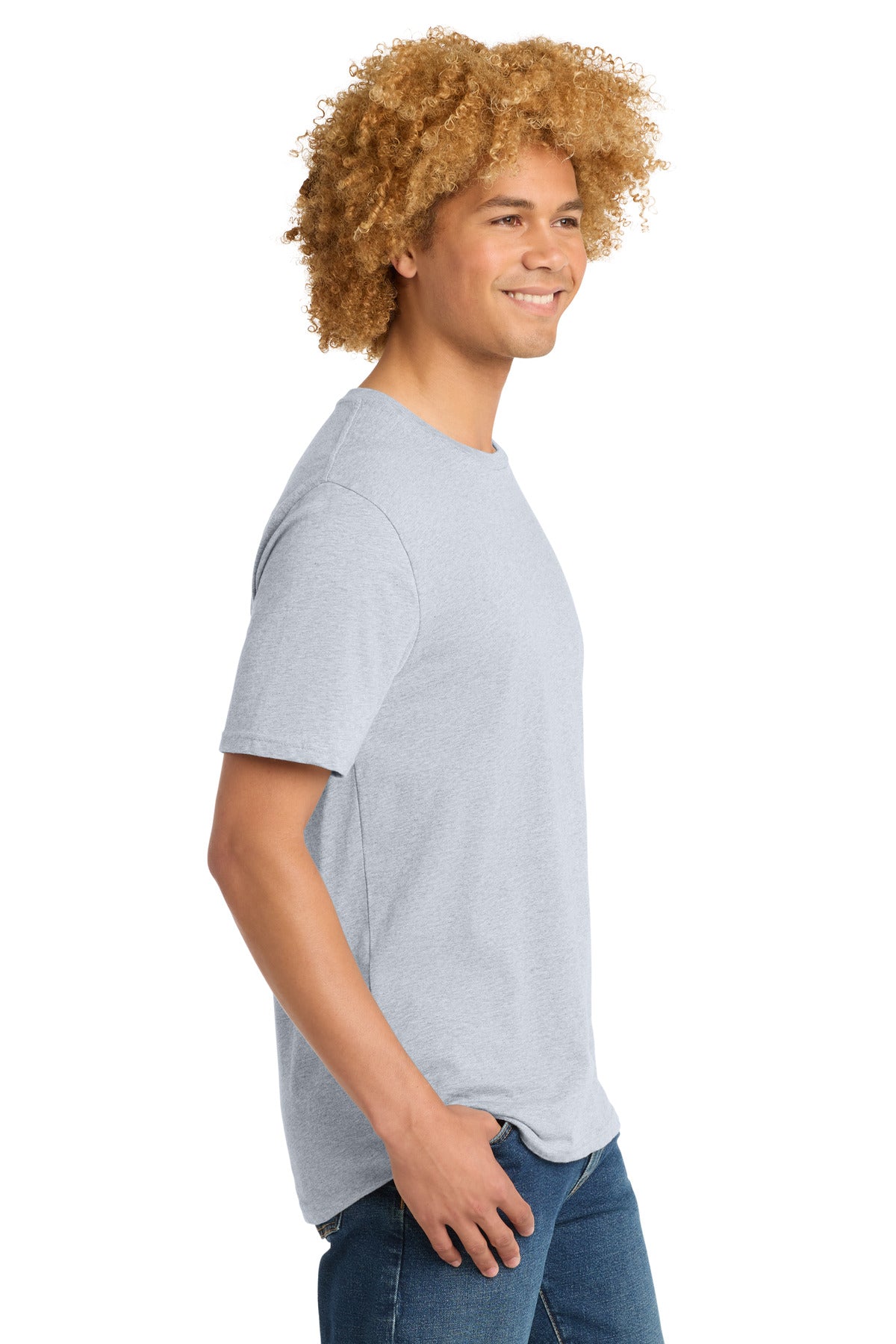 Right View of Ash District Perfect Weight Tee. DT104 plain