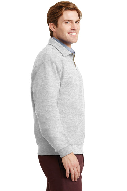 Right View of Ash Jerzees Super Sweats NuBlend - 1/4-Zip Sweatshirt with Cadet Collar. 4528M plain