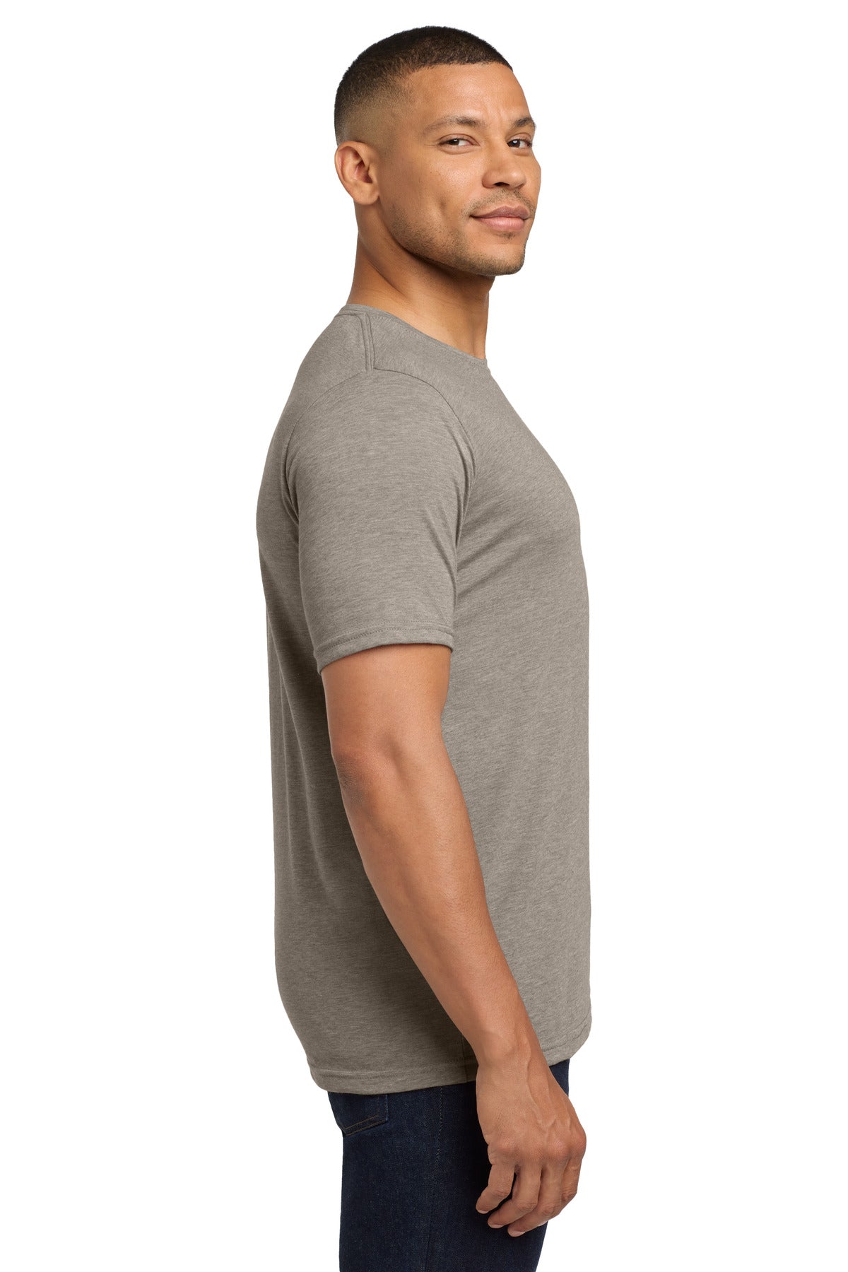 Right View of Ash Next Level Apparel Adult Poly/Cotton Tee. NL6200 plain