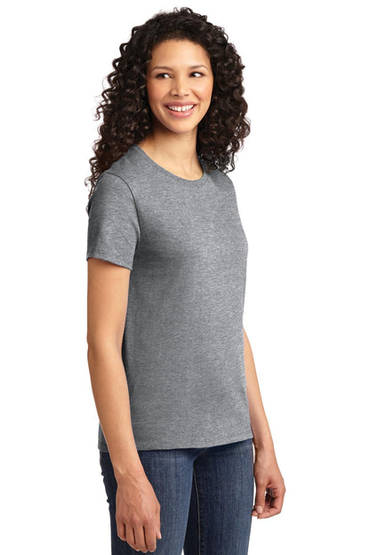 Right View of Ath Heather Port & Co Women's Essential Tee. LPC61 plain
