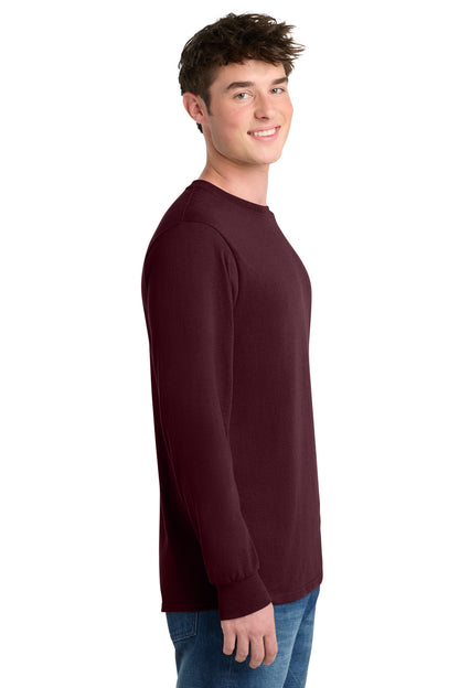 Right View of Athletic Marn Port & Co Tall Long Sleeve Core Blend Tee. PC55LST plain