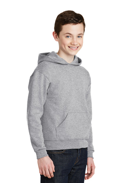 Right View of AthlHthr Jerzees - Youth NuBlend Pullover Hooded Sweatshirt. 996Y plain