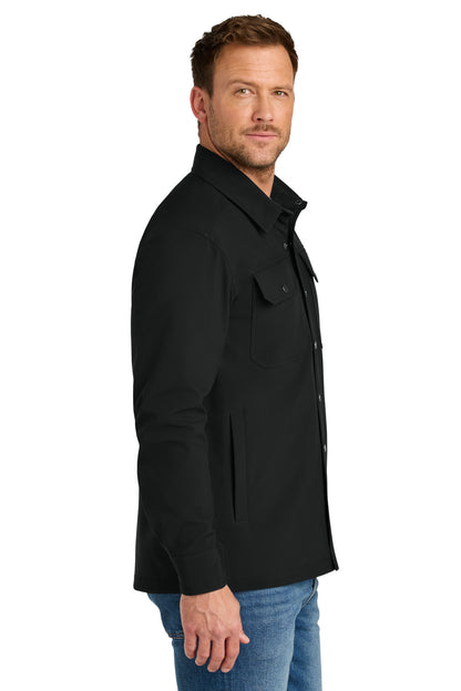 Right View of Black CornerStone Soft Shell Shirt Jacket CSJ73 plain