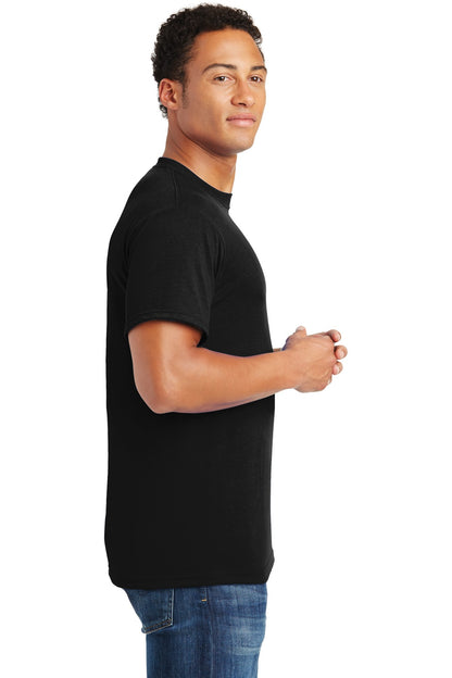 Right View of Black Jerzees Dri-Power 100% Polyester T-Shirt. 21M plain
