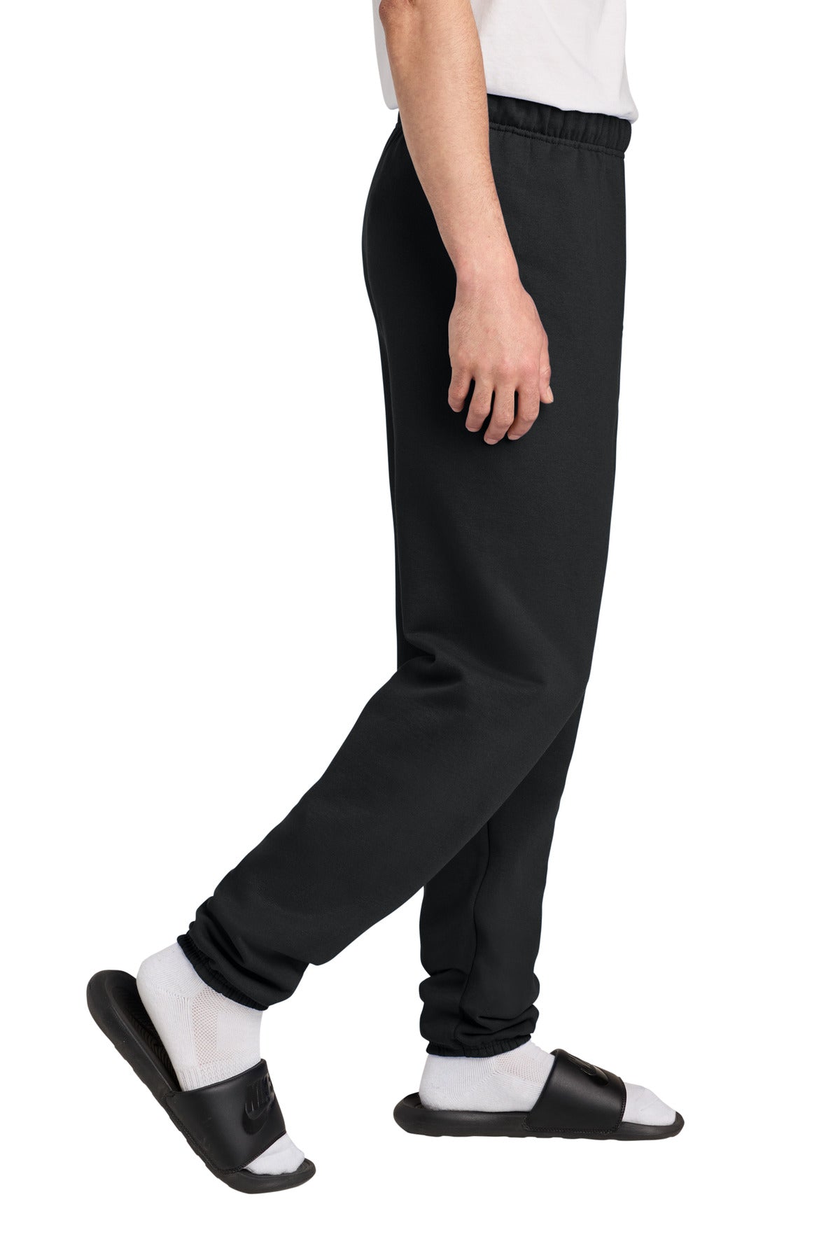 Right View of Black Jerzees - NuBlend Sweatpant. 973M plain