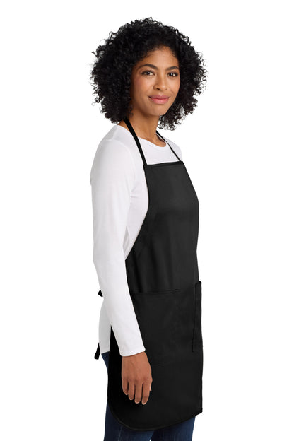 Right View of Black Port Authority Full-Length Apron. A520 plain