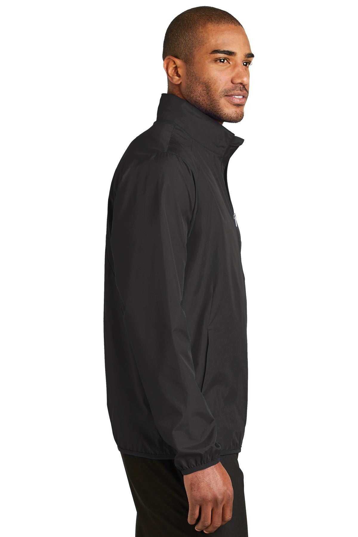Right View of Black Port Authority Zephyr Full-Zip Jacket. J344 plain