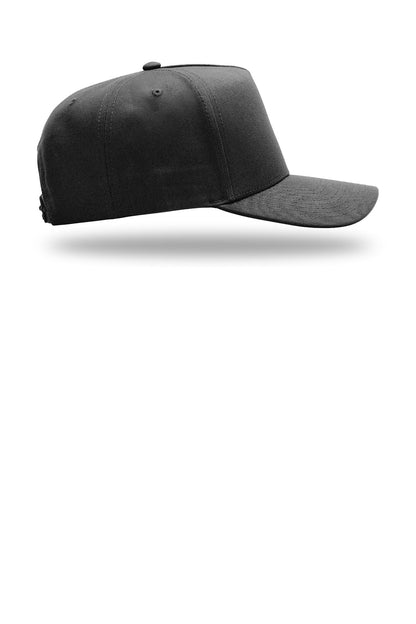 Right View of Black Richardson Full Fabric 5-Panel Champ 323FPC plain
