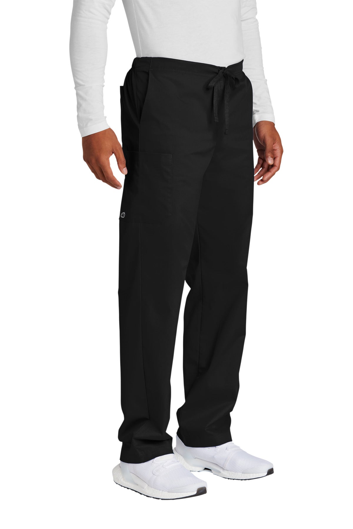 Right View of Black Wink Unisex Tall WorkFlex Cargo Pant WW3150T plain
