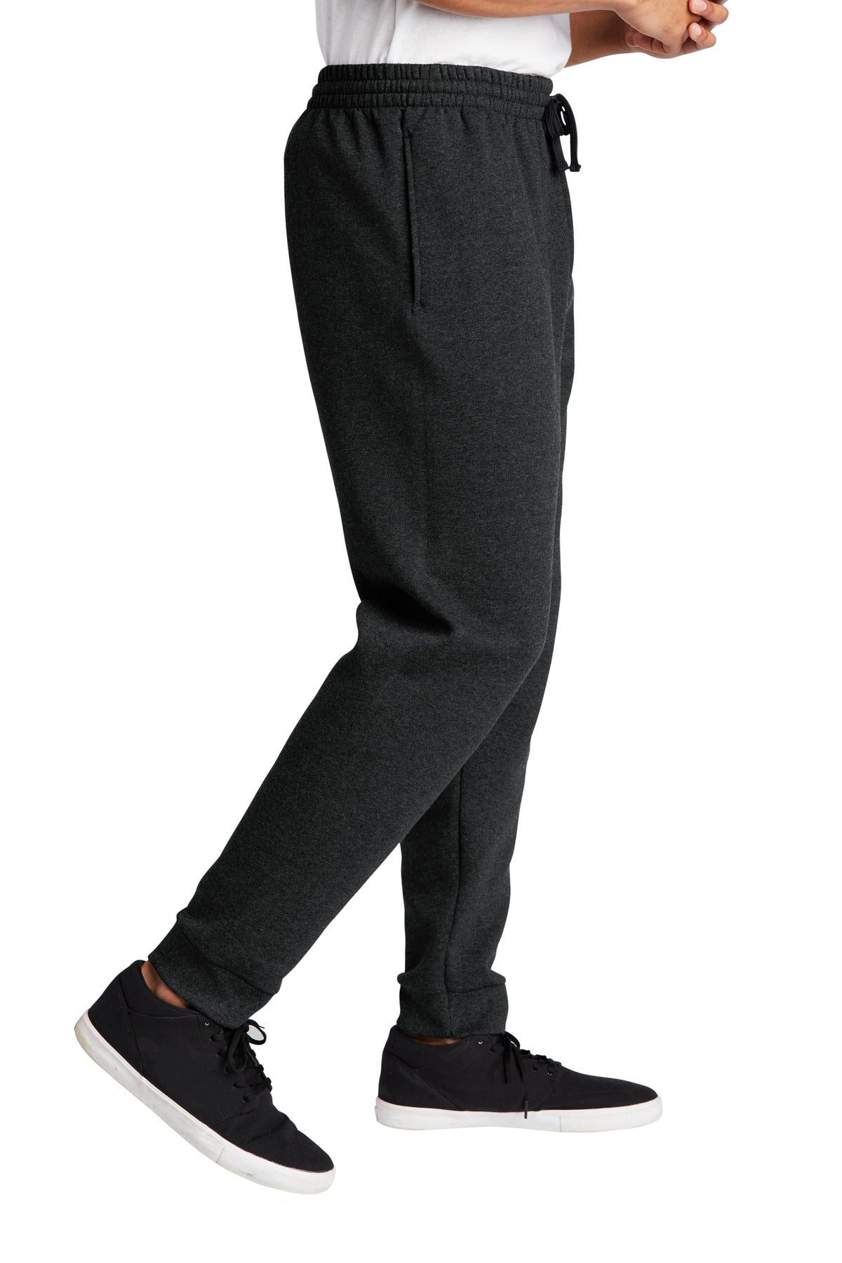Right View of BlkHthr Jerzees NuBlend Fleece Jogger 975MP plain
