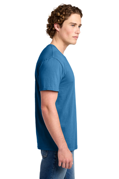 Right View of Blue Moon Port & Co Beach Wash Garment-Dyed Tee. PC099 plain