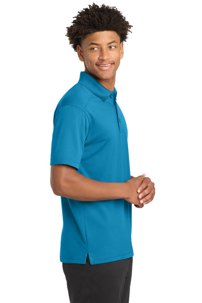 Right View of Blue Wake Sport-Tek PosiCharge Micro-Mesh Polo. ST680 plain