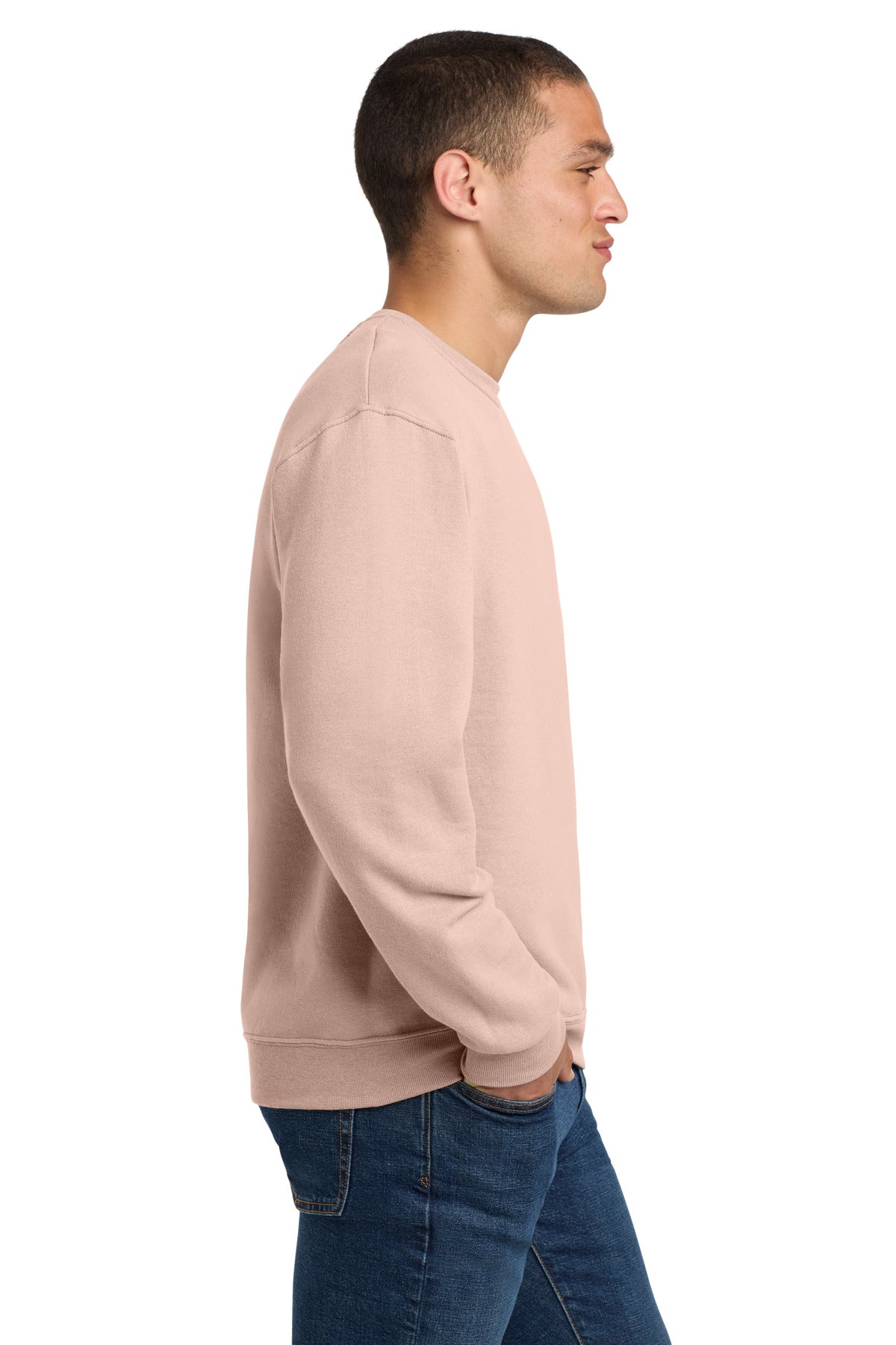 Right View of BlushPink Jerzees - NuBlend Crewneck Sweatshirt. 562M plain