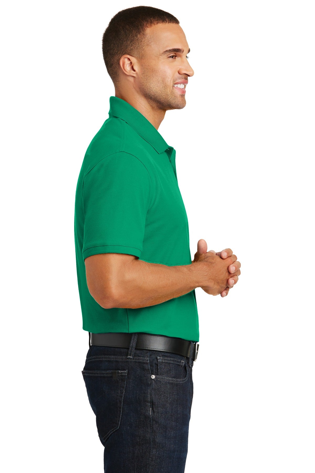 Right View of Brt Kelly Grn Port Authority Core Classic Pique Polo. K100 plain