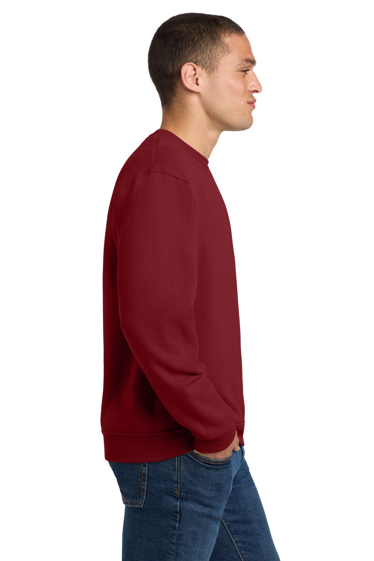 Right View of Cardinal Jerzees - NuBlend Crewneck Sweatshirt. 562M plain