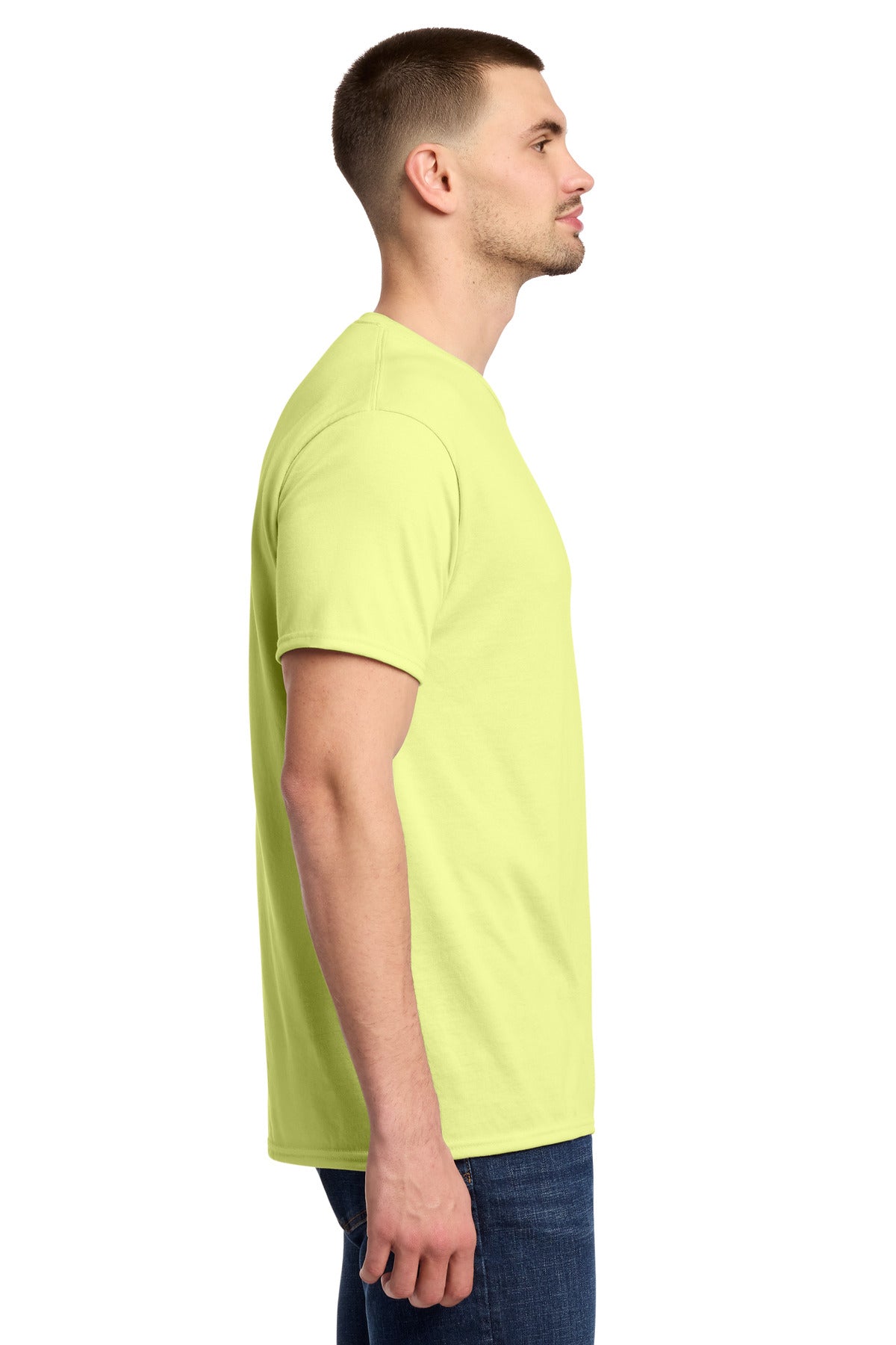 Right View of CelryJuice Jerzees Dri-Power 100% Polyester T-Shirt. 21M plain