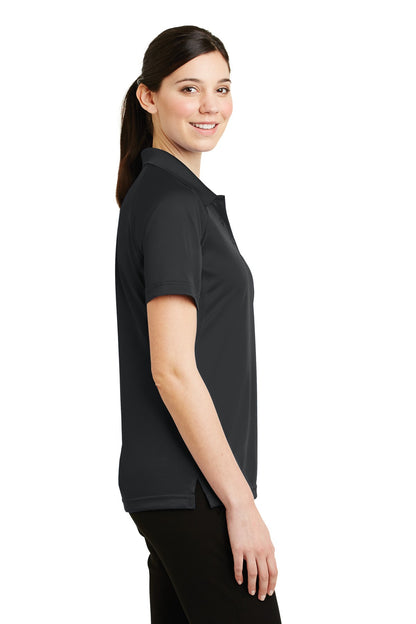 Right View of Charcoal CornerStone Women's Select Snag-Proof Tactical Polo. CS411 plain