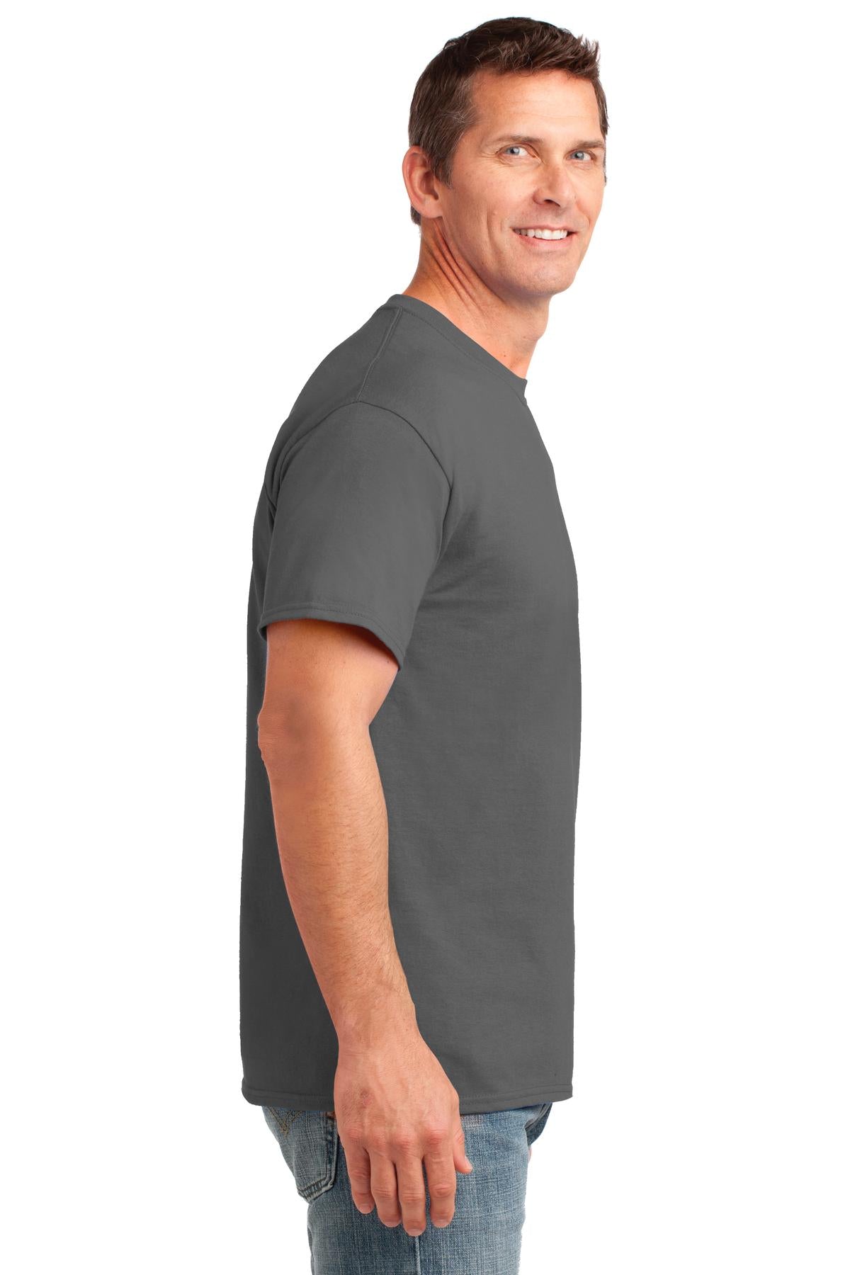 Right View of Charcoal Gildan Gildan Performance T-Shirt. 42000 plain