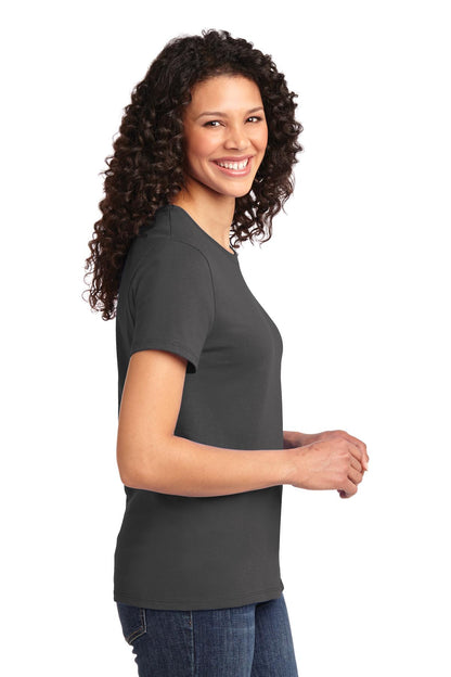 Right View of Charcoal Port & Co Women's Essential Tee. LPC61 plain