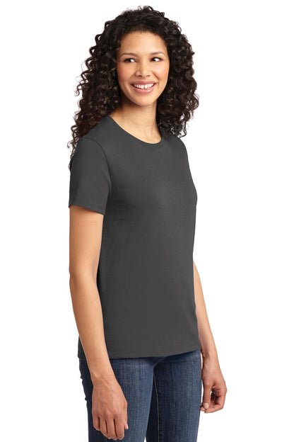 Right View of Charcoal Port & Co Women's Essential Tee. LPC61 plain