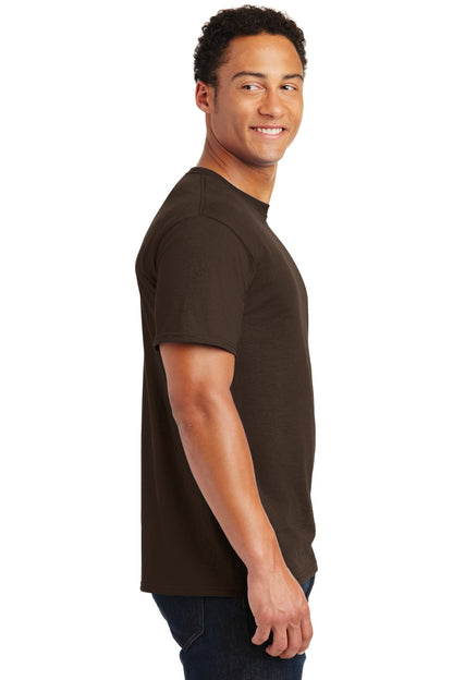 Right View of Chocolate Jerzees - Dri-Power 50/50 Cotton/Poly T-Shirt. 29M plain