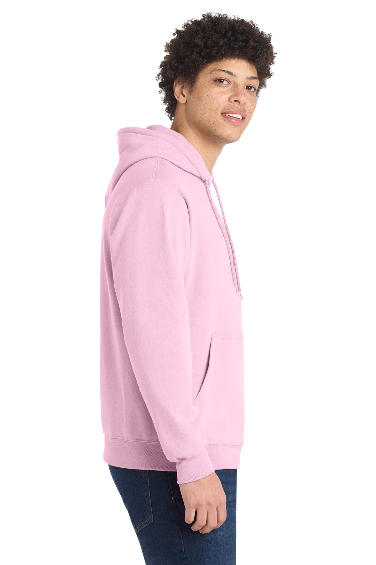 Right View of ChryBlsm Port & Co Core Fleece Pullover Hooded Sweatshirt. PC78H plain