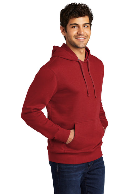 Right View of Classic Red District V.I.T. Fleece Hoodie DT6100 plain